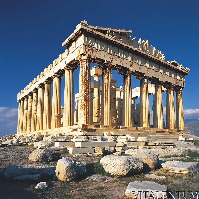 Ancient Greek Temple: The Parthenon AI Image