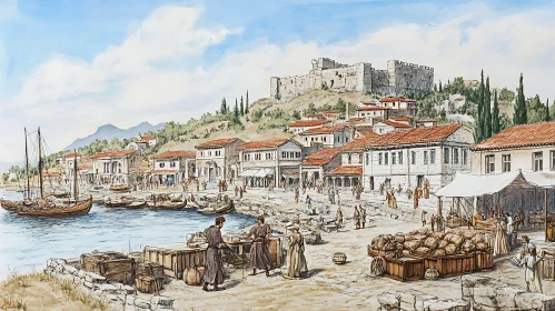 Historical Seaport Illustration