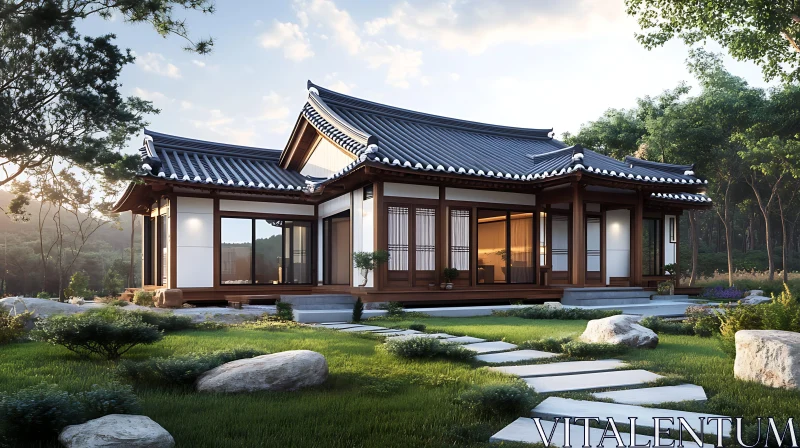 Asian Architecture House AI Image