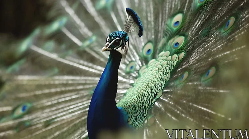 Majestic Peacock Feathers in Full Display AI Image