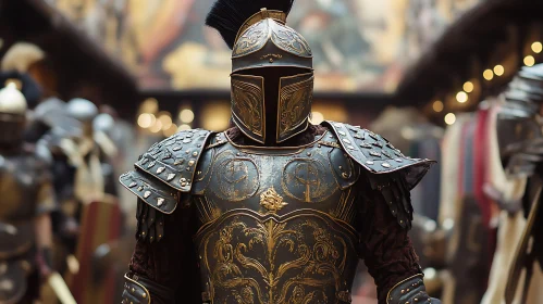 Warrior in Golden Etched Armor
