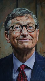 Bill Gates Detailed Artwork