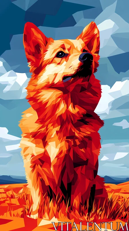 AI ART Polygonal Corgi Design