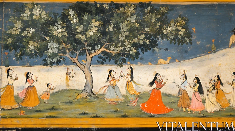 AI ART Indian Painting of Women Praying