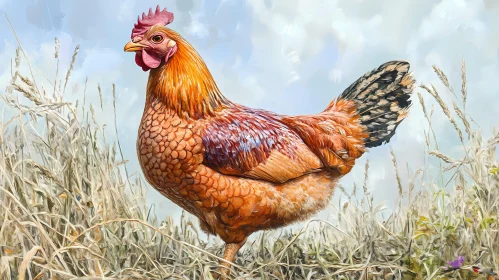 Rural Chicken Depiction