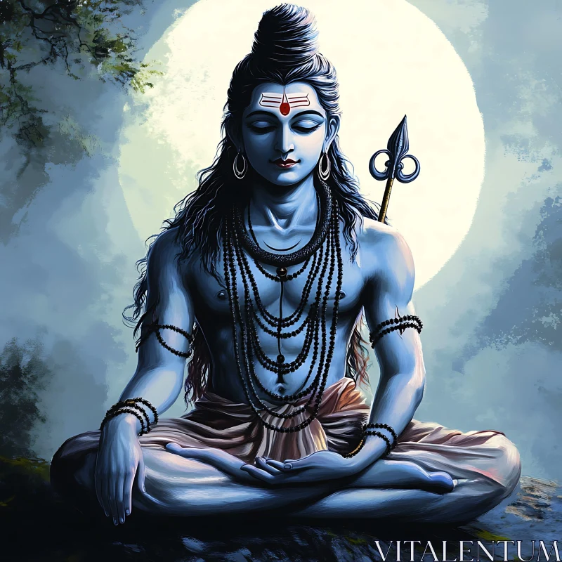 Serene God in Lotus Position AI Image