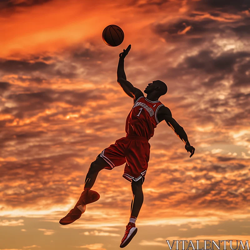 Athlete at Sunset AI Image