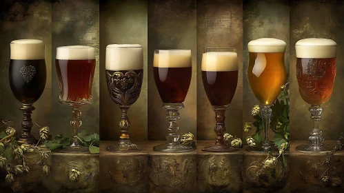 Elegant Beer Presentation: A Vintage Collection