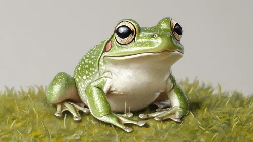 Green Frog Art on Grass