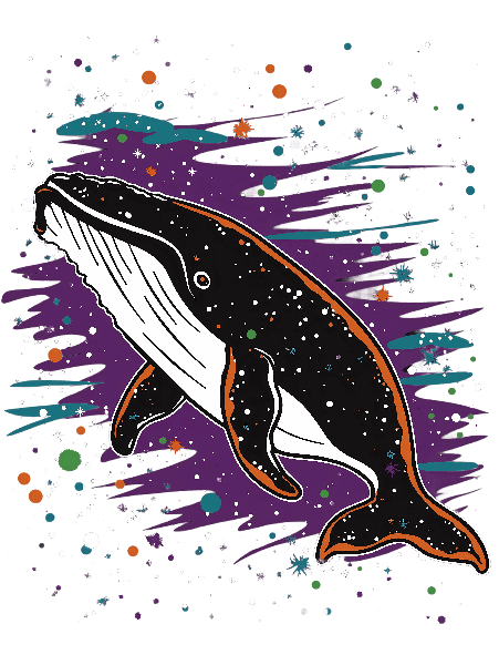 Astral Whale Apparel Art POD Design