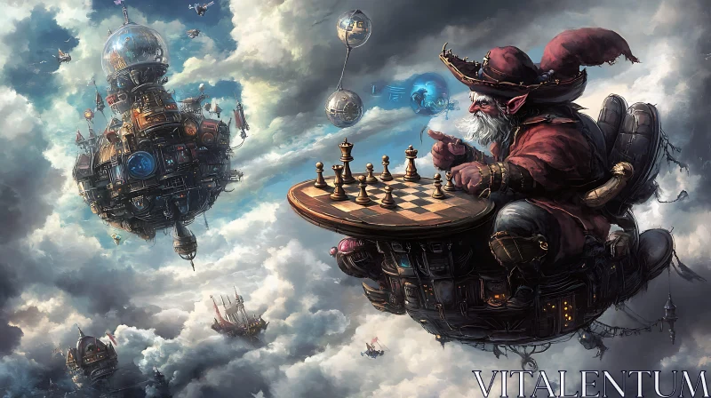 Chess Game in the Sky AI Image