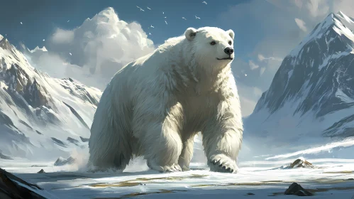 Polar Bear in Icy Wilderness