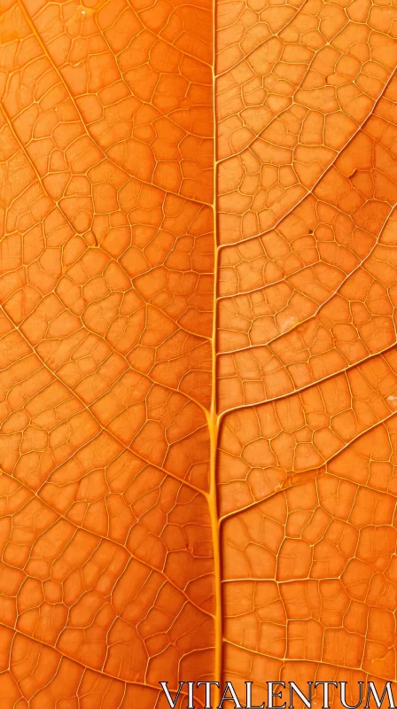 Close-up Grid Formation of an Orange Leaf AI Image