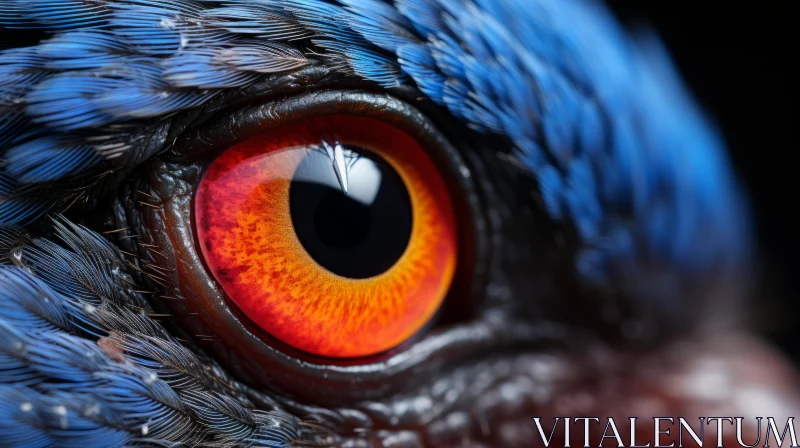Close-Up of a Blue Toucan Eye: A Study in Colors and Detail AI Image