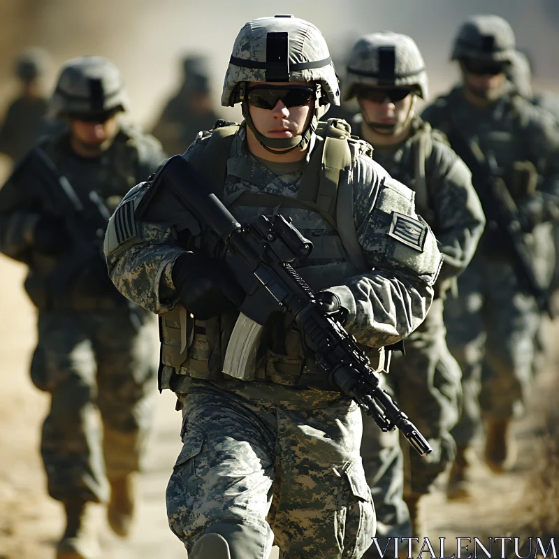 AI ART United States Army Soldiers on Patrol