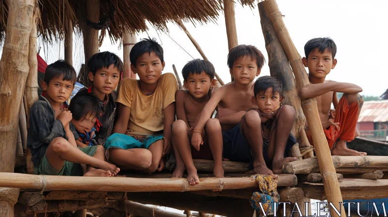 Cambodian Children Portrait AI Image