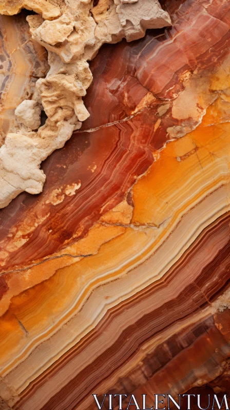 Desert Gem: Rococo-Inspired Striped Rock AI Image