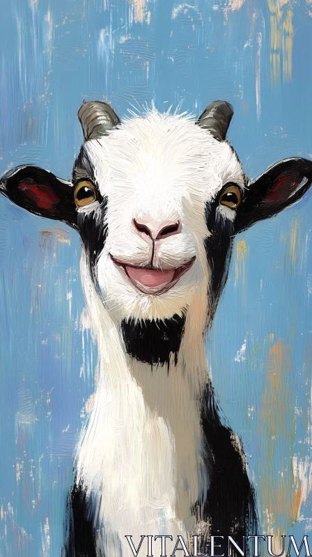 Playful Goat Painting AI Image