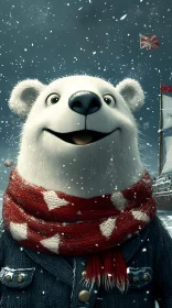 Polar Bear with Scarf