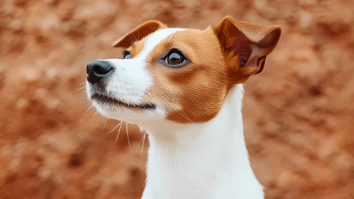 Canine Portrait with Brown and White Fur