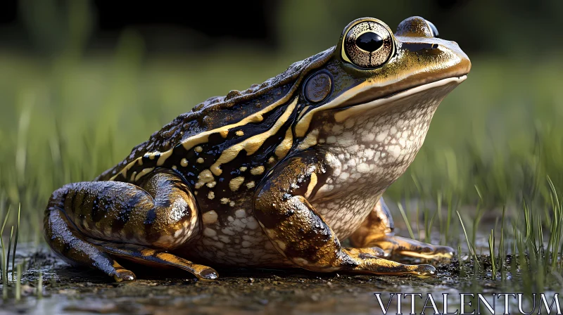 Frog in Natural Surroundings AI Image