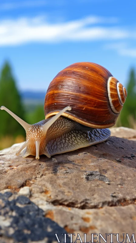 Snail's Journey Across a Grassy Field - Nature Wonders AI Image