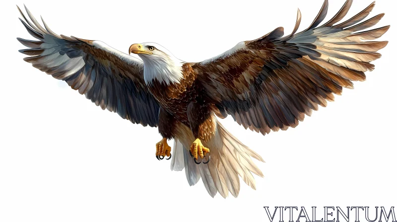 AI ART Bald Eagle Gliding Gracefully