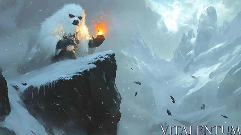 AI ART Mystical Yeti in Winter Landscape