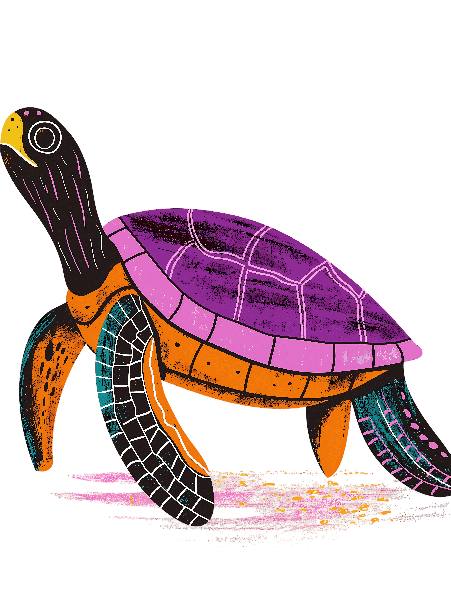 Vibrant Turtle T-Shirt Art POD Design