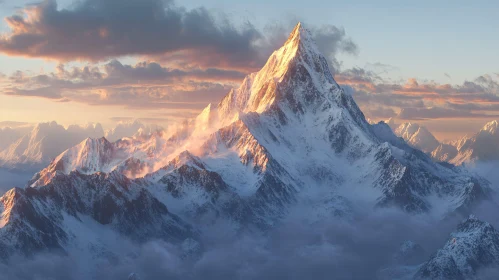 Sun-Kissed Mountain Summit at Dawn