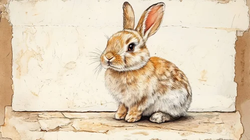 Adorable Illustrated Bunny Sketch