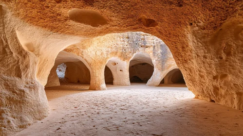 Mystical Sandstone Cave with Natural Arches