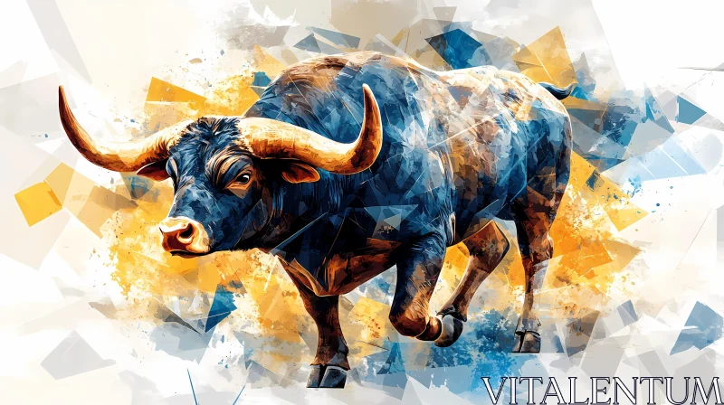 Bull in Abstract Art AI Image