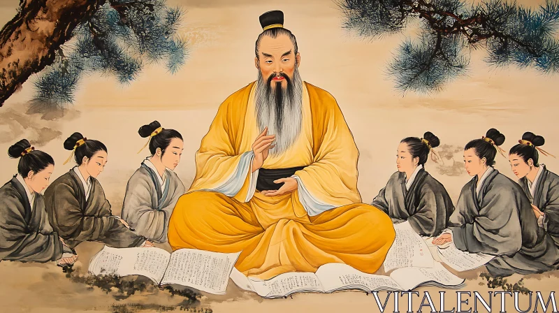 AI ART Ancient Wisdom: Confucius and His Disciples