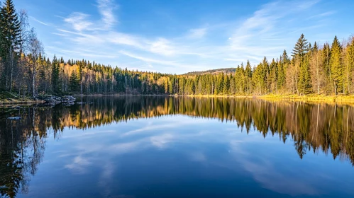 Serene Forest Lake Scene