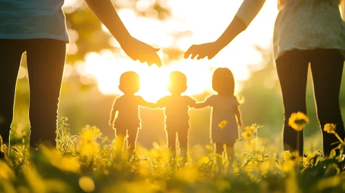 Family Love at Sunset