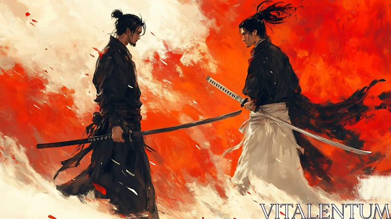 AI ART Two Warriors Face Off