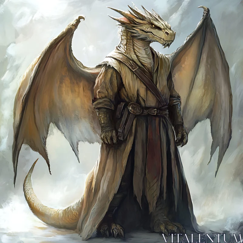 AI ART Dragon in Robe and Armor