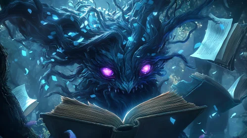 Enchanted Forest Monster with Magic Book