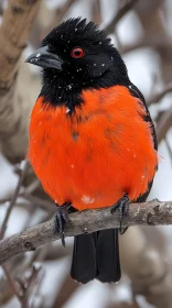Bird in Snowy Setting