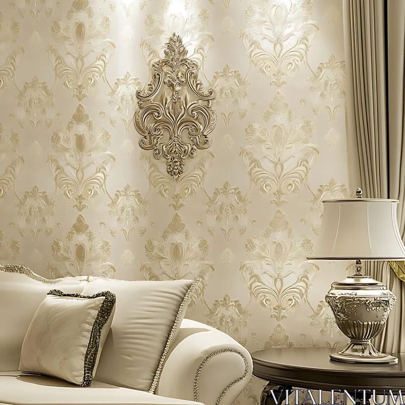 AI ART Sophisticated Gold-Accented Room Decor