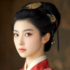 Classic Beauty: Woman in Traditional Attire