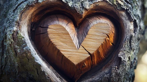 Wooden Heart in Tree Bark