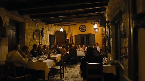 People Dining in Cozy Restaurant