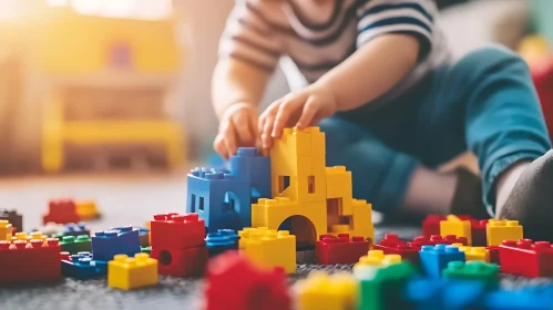 Child's Construction: Colorful Blocks and Imagination