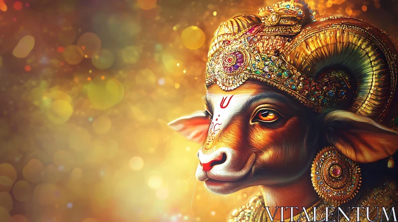 Hindu God Portrait with Gold AI Image