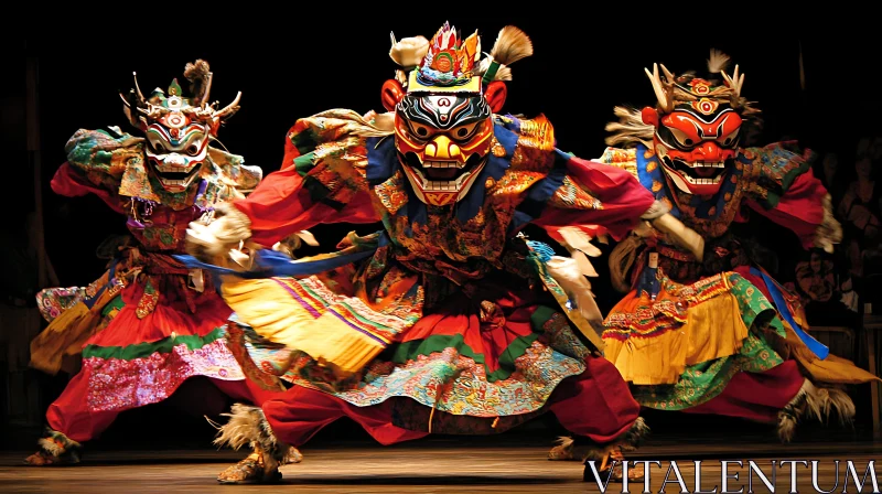 Colorful Traditional Mask Dance AI Image