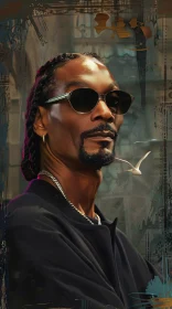 Snoop Dogg with Sunglasses and Urban Art