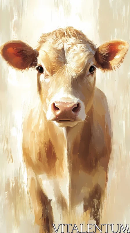 Close-Up Cow Art AI Image