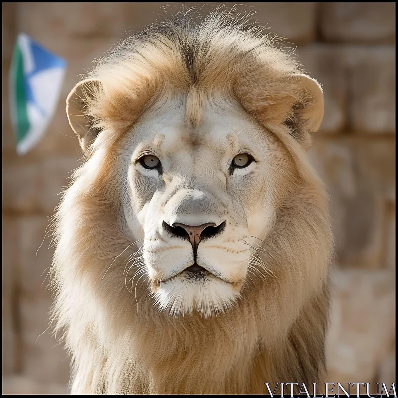 Portrait of a White Lion AI Image